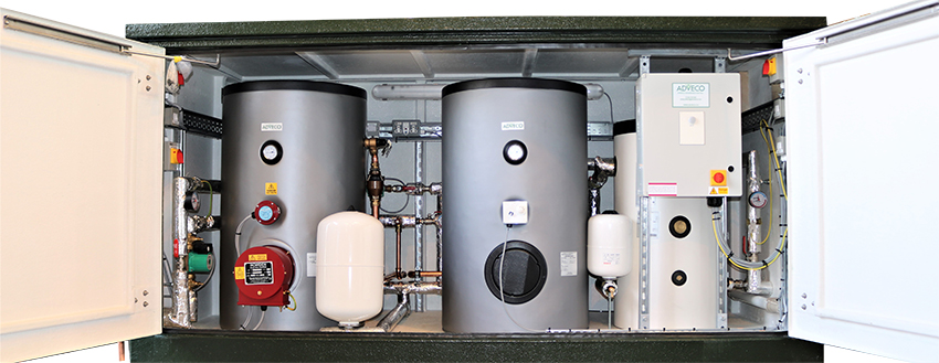 Pre-built, Sustainable, Packaged e-Hot Water System from Adveco