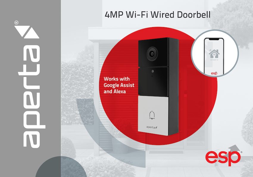 Aperta 2K Door Press ESP adds new 2K Wi-Fi Doorbell to access control range