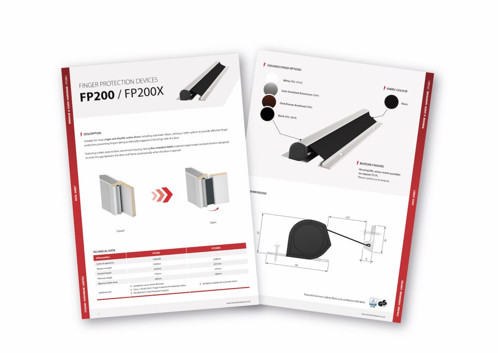 FP200 Data Sheet image Strand Hardware unveils all new technical data sheets