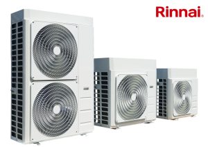HEAT PUMP RANGE 200123 with logo Rinnai’s H3 Heat Pumps Hybrid System, Tanks and all Ancillaries now available delivered direct to site in a single consignment