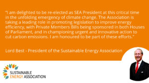 Lord Best 1 Re-appointed President and new Vice Presidents for The Sustainable Energy Association