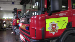 Maldon Fire Engines and changing room Firefighters call on Calorex in case of a drying emergency
