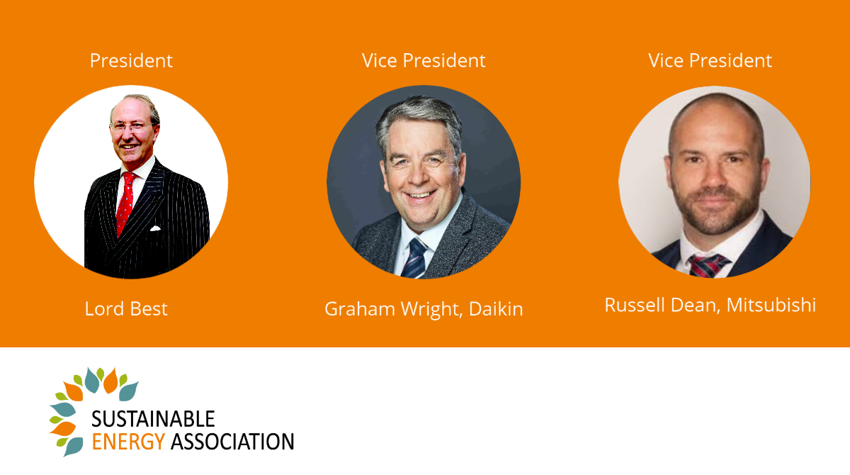 Re-appointed President and new Vice Presidents for The Sustainable Energy Association