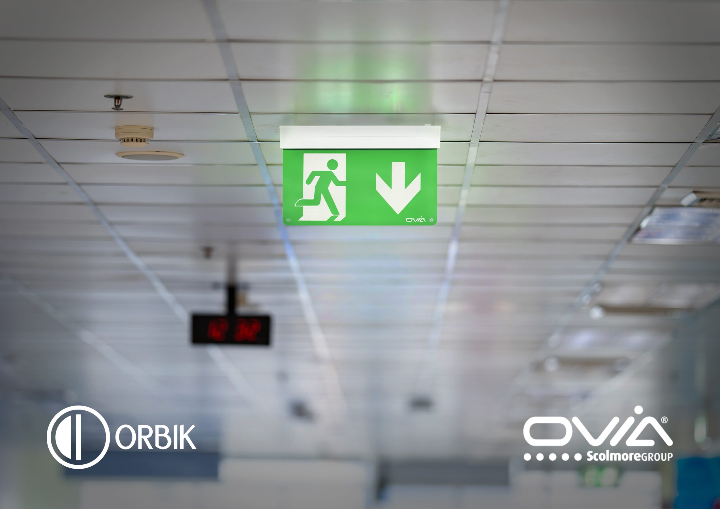 Ovia Orbik Synex Aug26 Ovia highlights its upgraded Emergency Five-in-One Exit Sign within ORBIK’s enhanced product portfolio