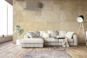 RAS HAORI In situ pic Fabric Graybeige Unique Domestic AC System from Toshiba Offers Infinite Design Possibilities