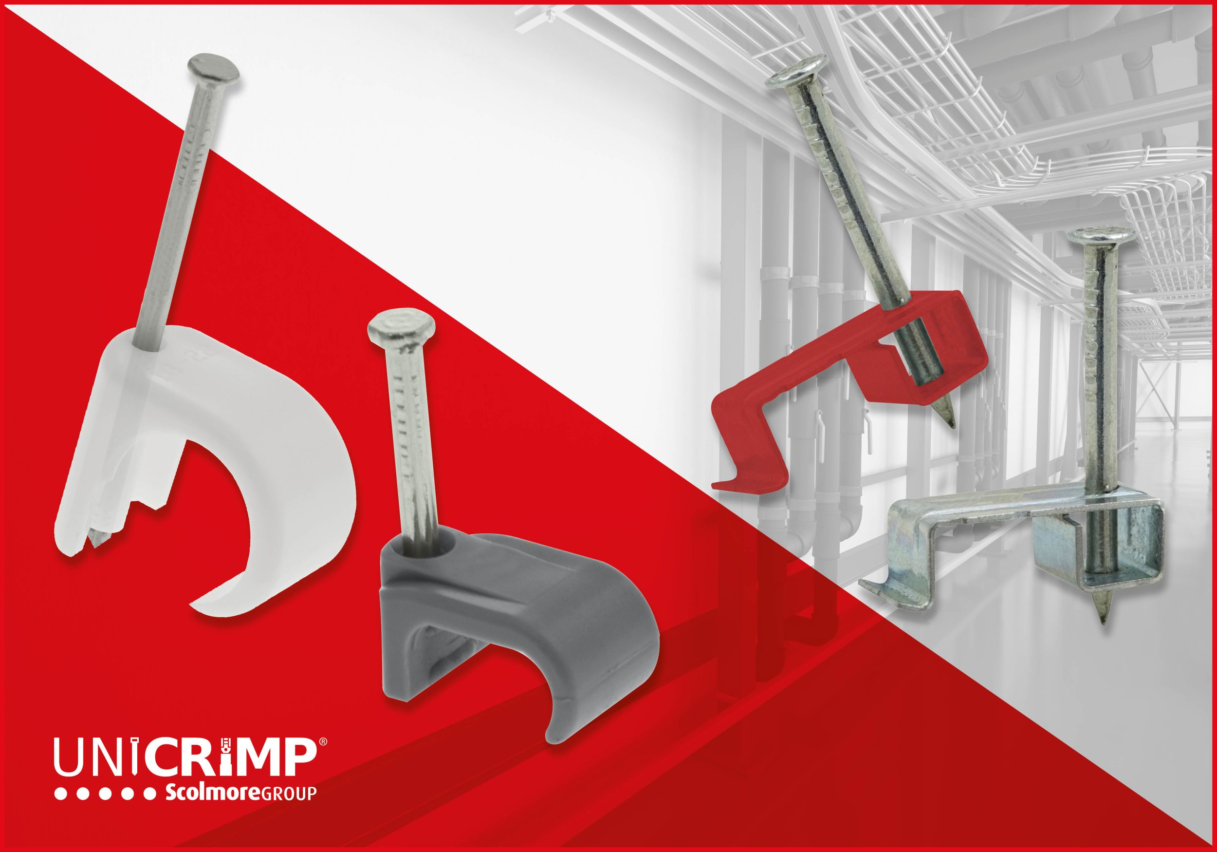 Unicrimp Cable Clips 24 PR Company Logo Unicrimp cable clips – the number one choice for the professionals