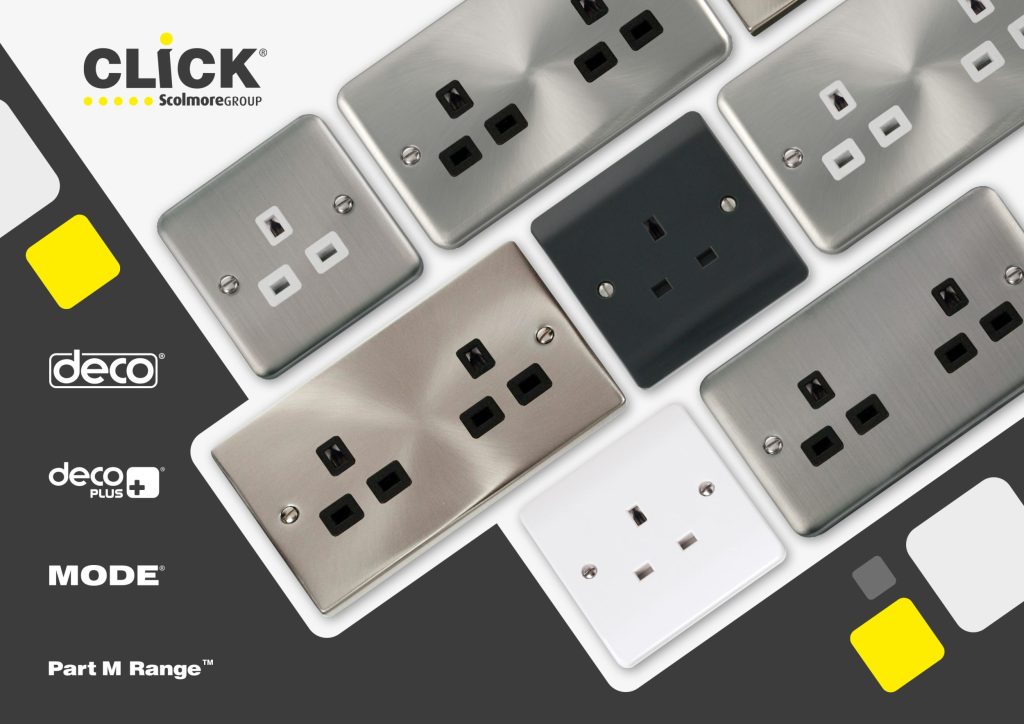 Unswitched Socket Outlets PR All Logos New Unswitched Safety Shutter Socket Outlets from Click Scolmore