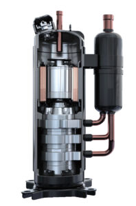 VRF TripleRotarycompressor cutview Toshiba Unveils 7th Generation VRF system, SMMS-u, with class-leading efficiency, adaptability and connectivity