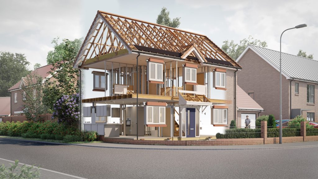 WholeHouse cutaway New house design platform with prefabricated heating solutions seen as revolutionary