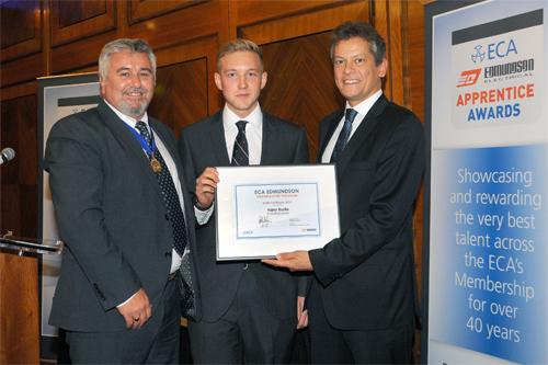 ECA judges go wild about Harry Bartle of Chris Bowker Ltd – winner of the ECA Edmundson Apprentice of the Year Award